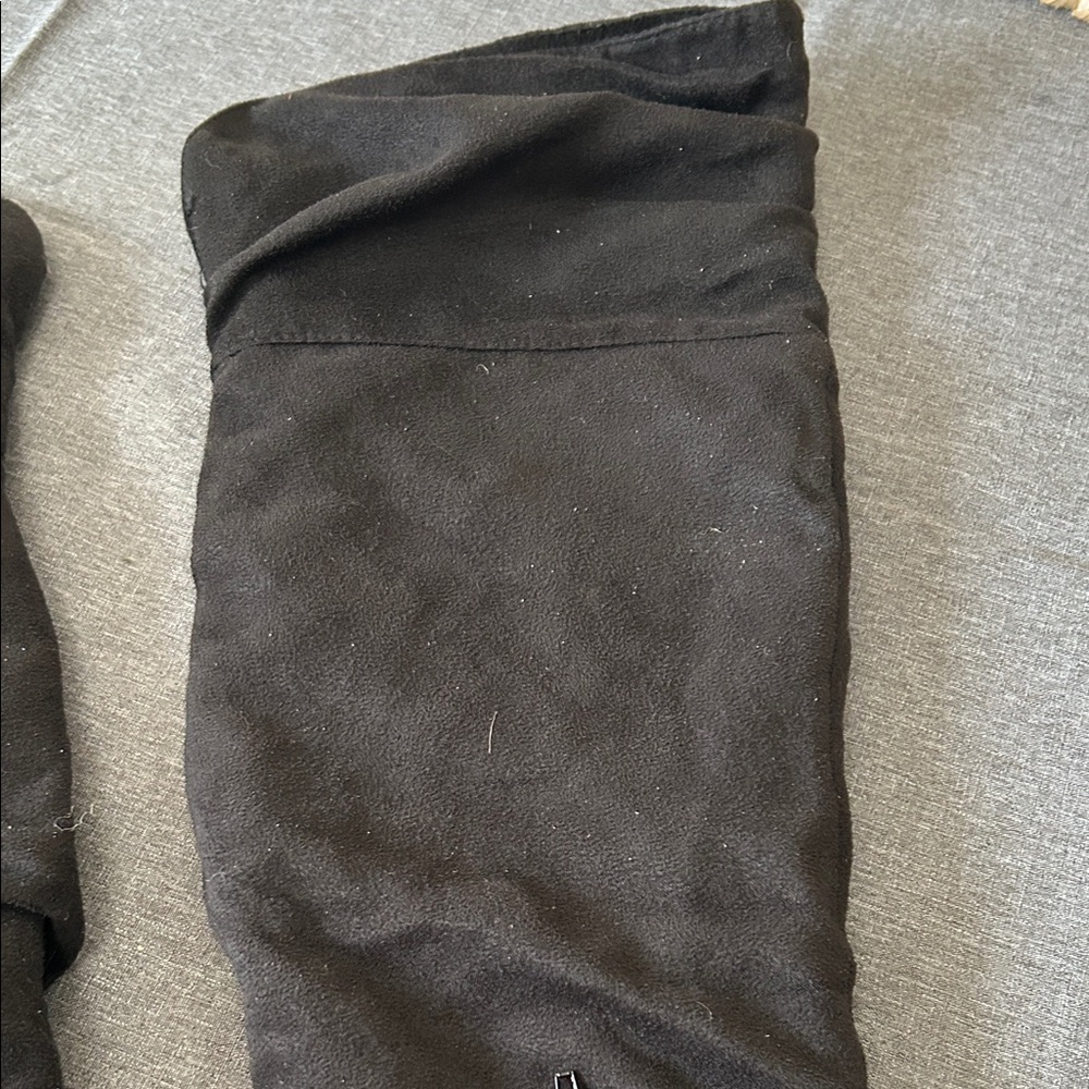 Black Suede Women's Knee-High Boots - Picture 5 of 7